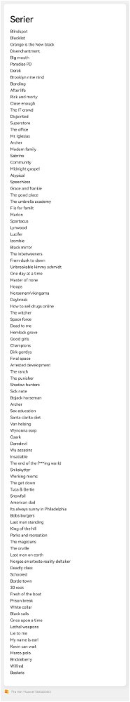 Here's a big list with some shows I enjoyed watching once or several times