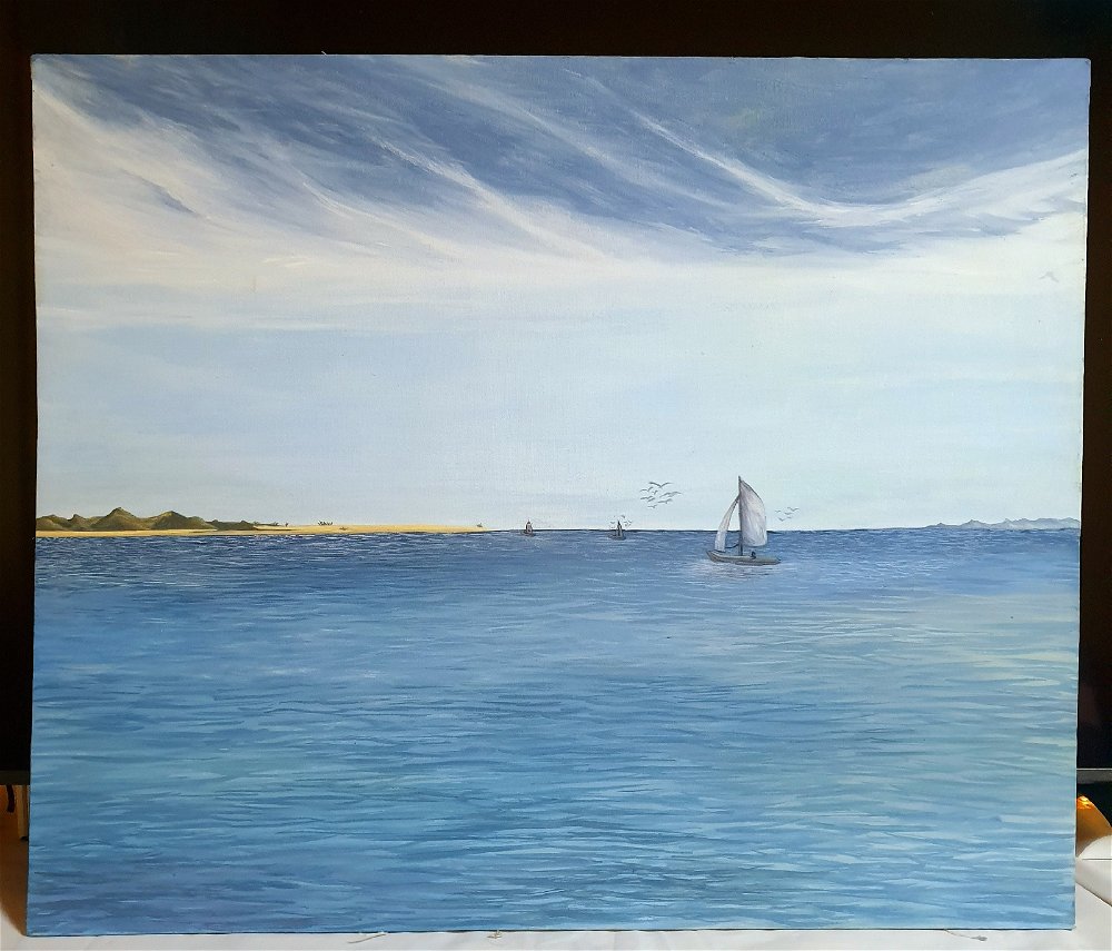 minha última pintura em tela com tinta aquarela