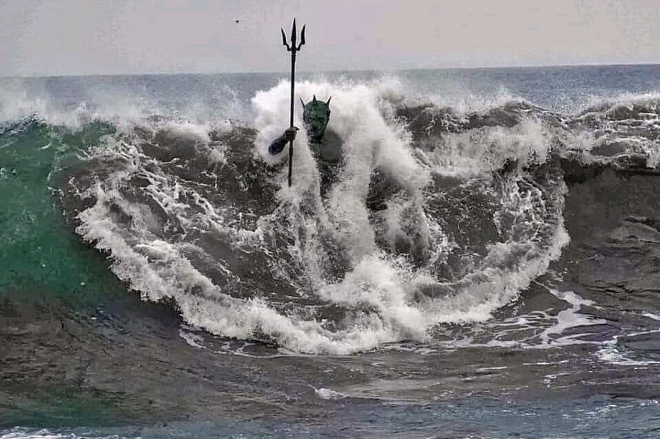 Estátua de Poseidon en Melenara, Gran Canaria