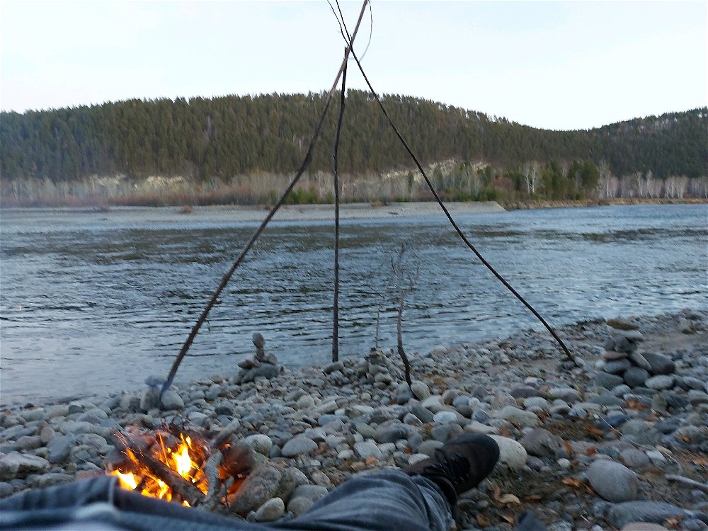 Improvised altar to the spirits of nature.