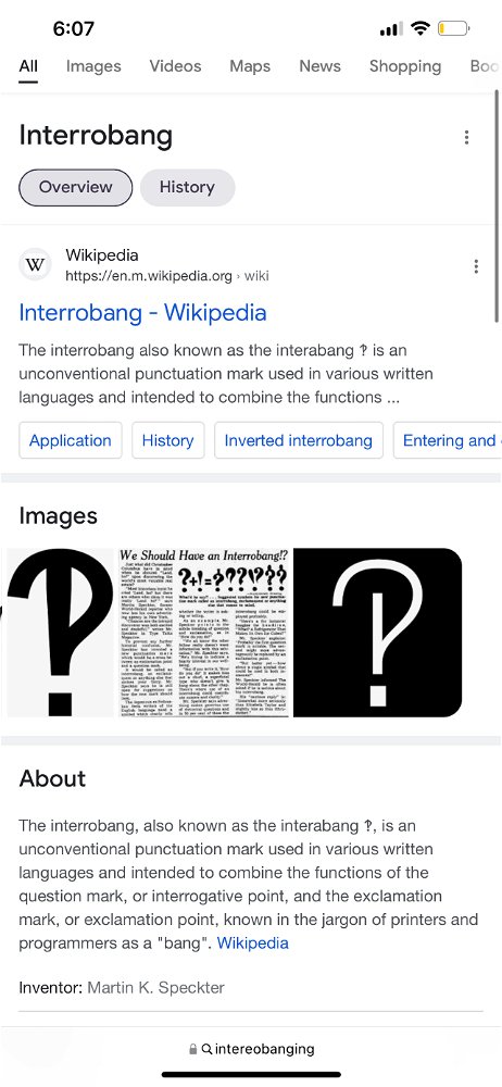 If you are not yet aware of the interrobang, you’re welcome