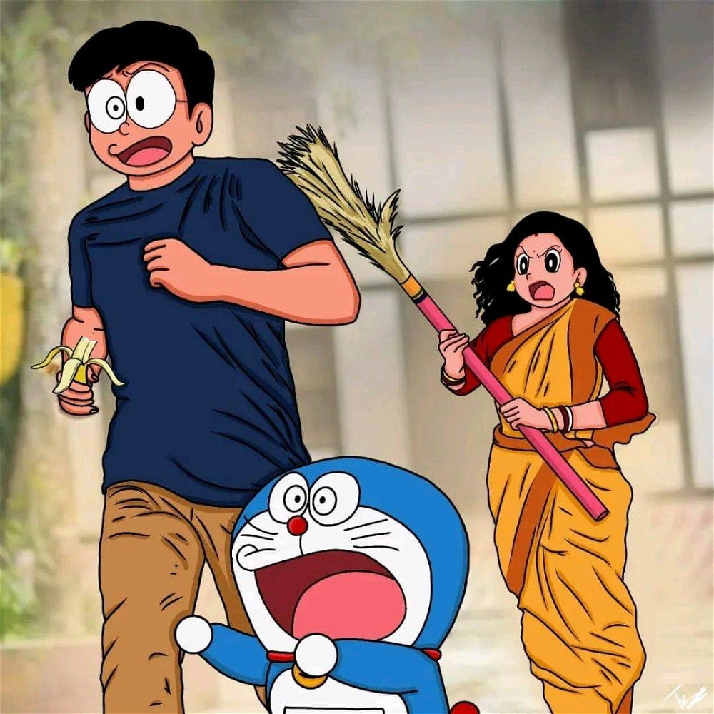 Nobi and doremon India style 😂