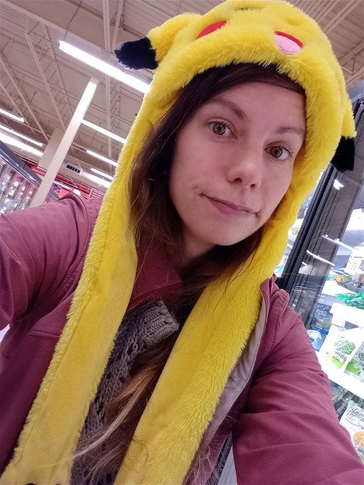 When a kid asks you to wear their hat while shopping, you wear the hat 🤣