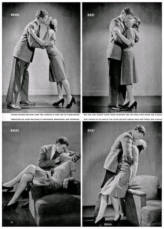 Инструкция от журнала Life "как правильно целоваться", 1942 год