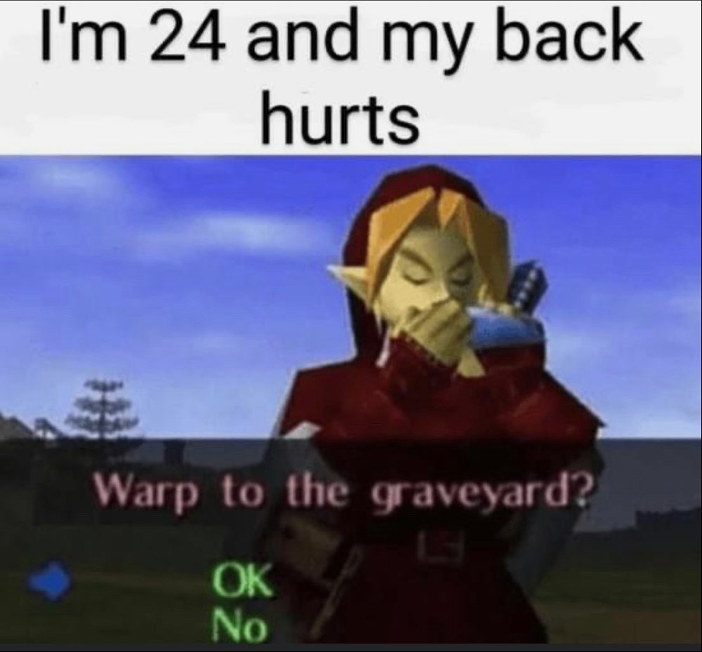 My back…