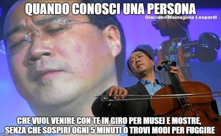 Non ho mai trovato nessuna partner a cui piacesse partecipare a mostre d'arte, visitare musei ecc.. Voi siete stati più fortunati di me?
(Lo spero vivamente^^)