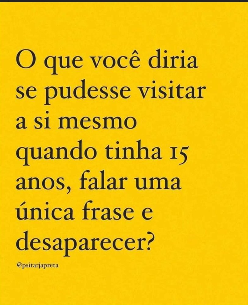 O que você diria?