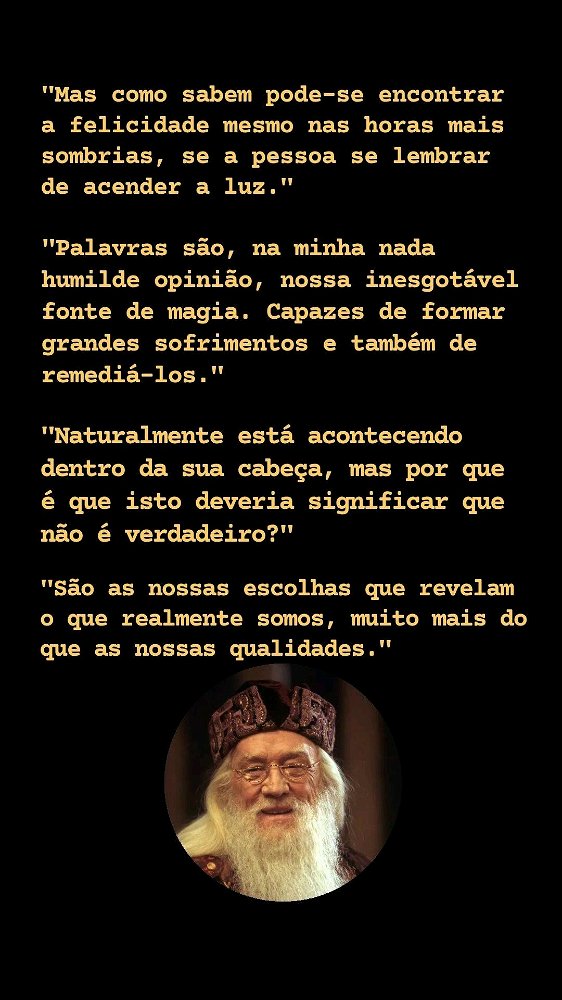 Ensinamentos de vida de Albus Dumbledore ❤️