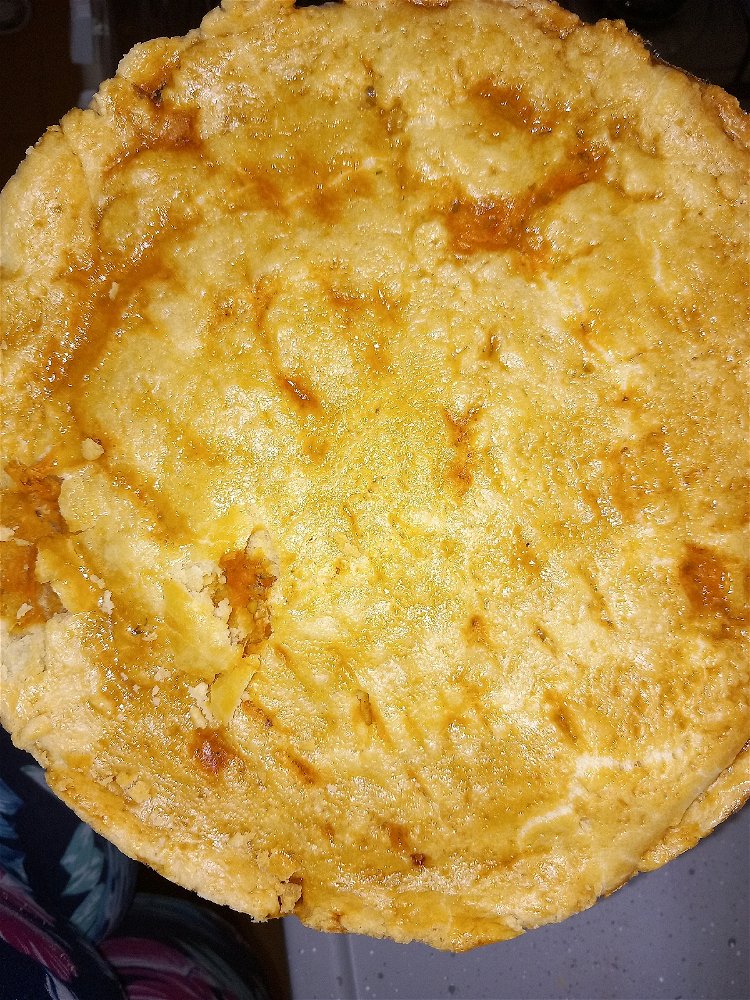 Um empadão de frango bem cremoso