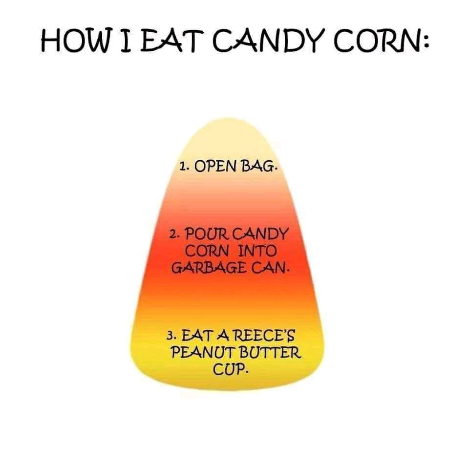How I eat candy corn...I don't buy it lol