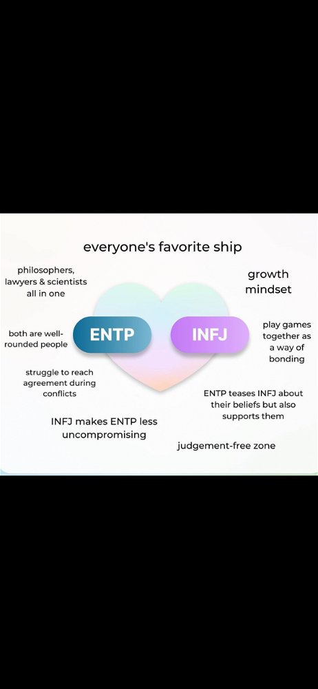 Why couldn’t it be, I dunno, an INTP? 😂 But no because INTP belong to ENFJ. ENTPs are crazy, especially guy ENTPs 😫🤣