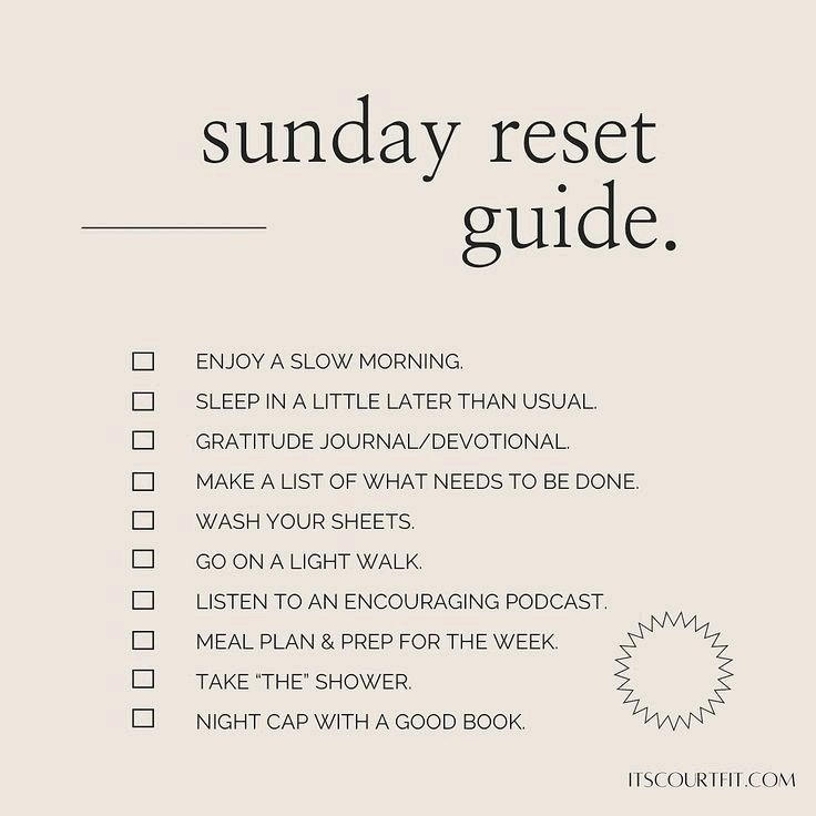 Sunday reset .. pause a while
