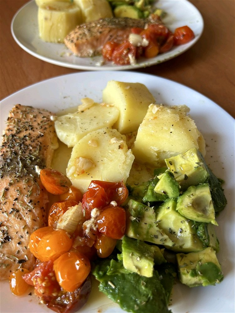 Mi primer salmón asado con verduras 👨‍🍳