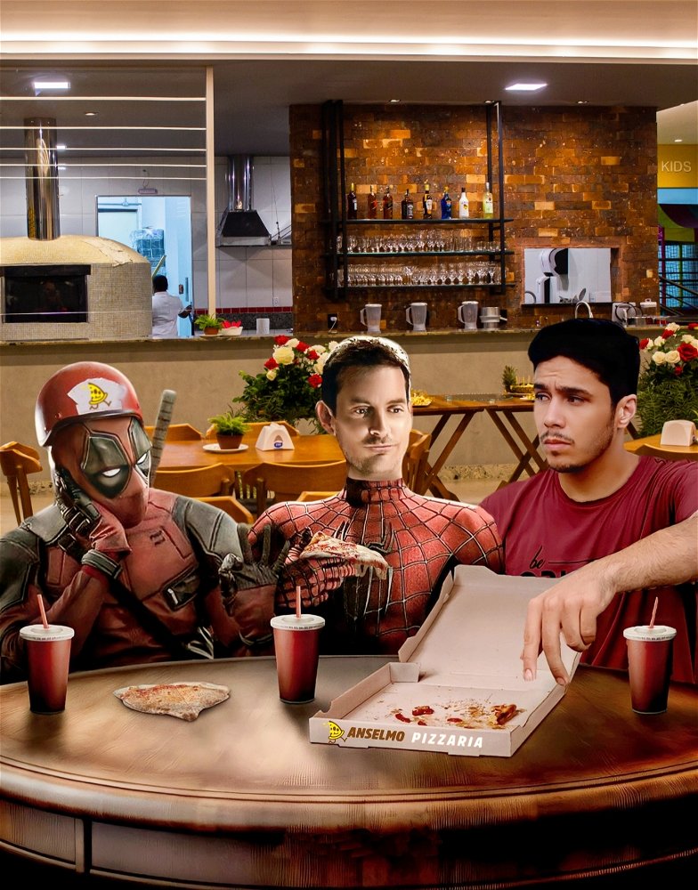 Comendo Pizza com os amigos