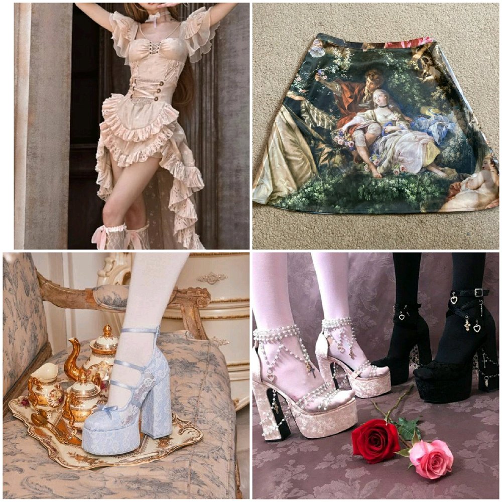 I'm Goth & my favorite color is black but sometimes I want to wear Rococo inspired stuff like this 🙃