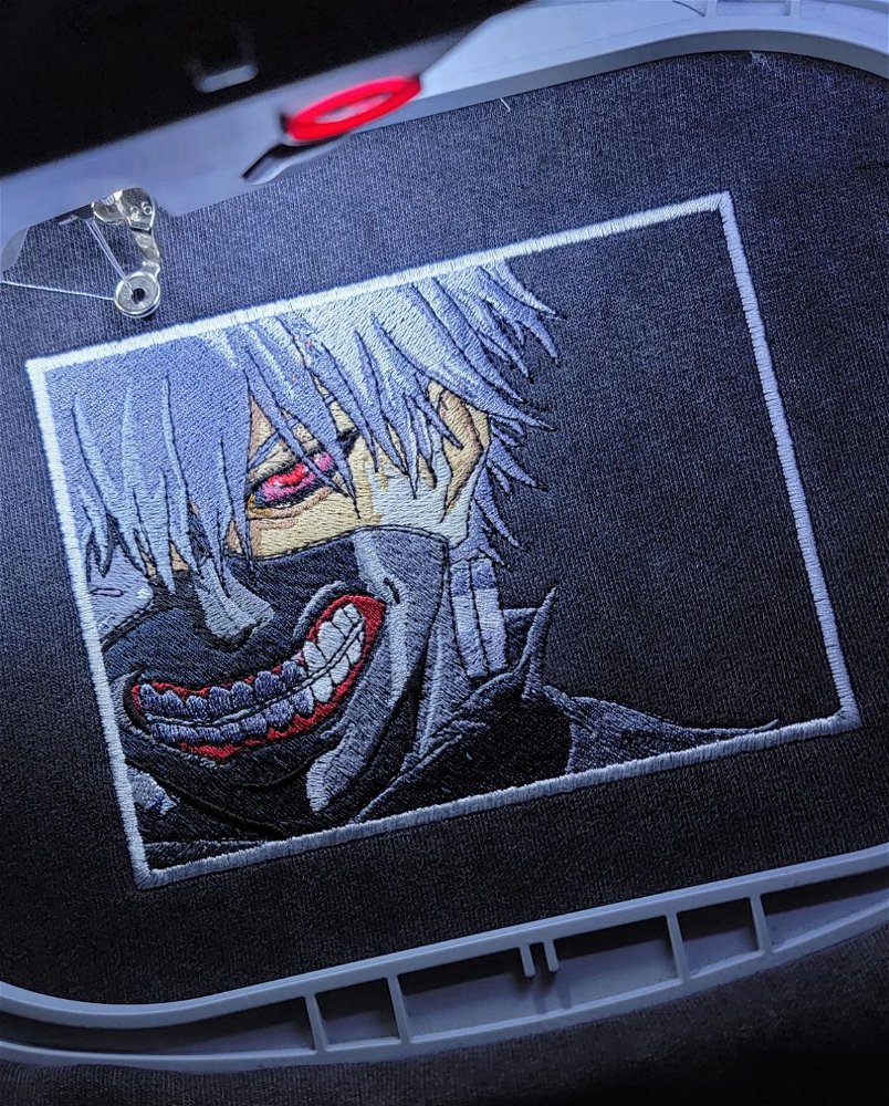 I embroider anime clothing, this is the most recent one I made.