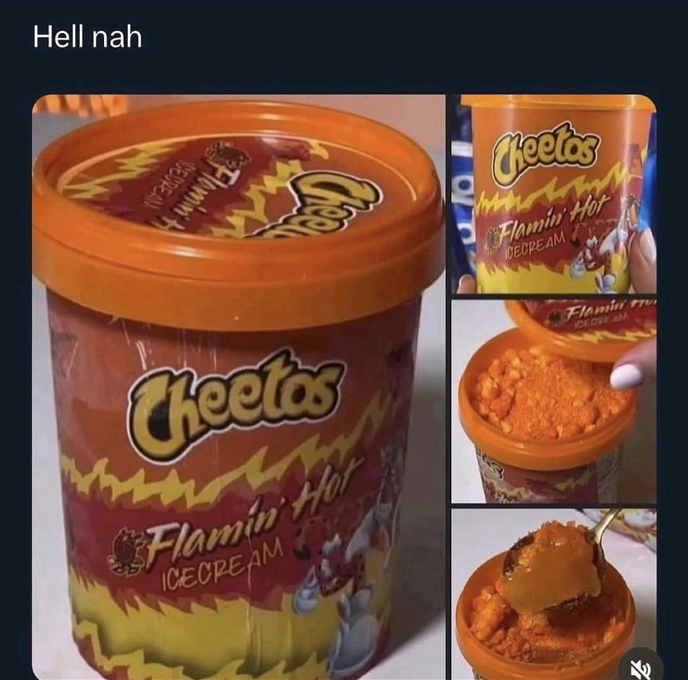 Who tryna eat the hot cheetos ice cream 👀