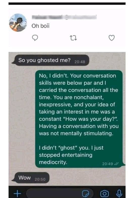 How not to engage with a woman
