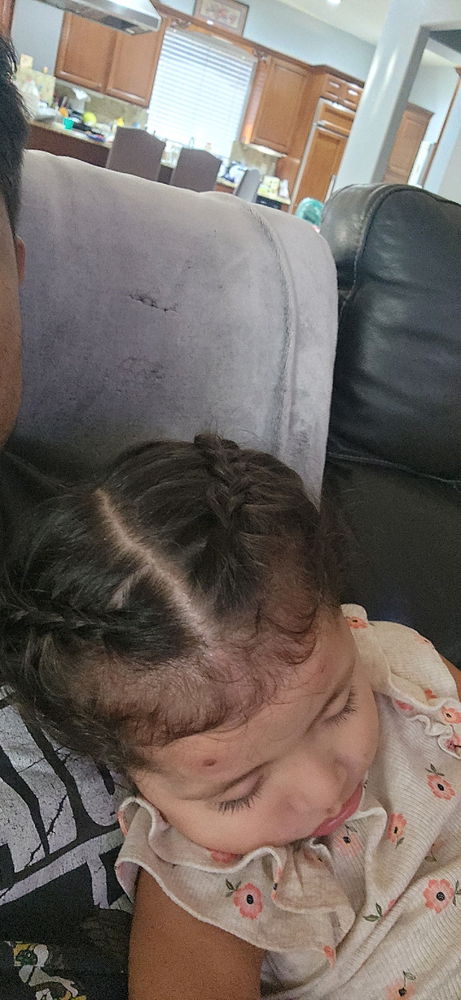 Braided her hair