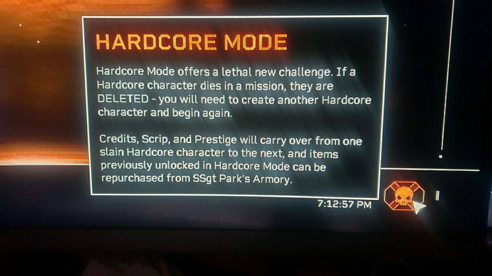 Now this is Hardcore Mode...