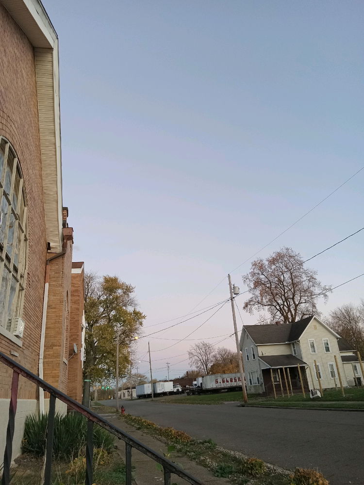Sitting outside of my church enjoying the nice weather