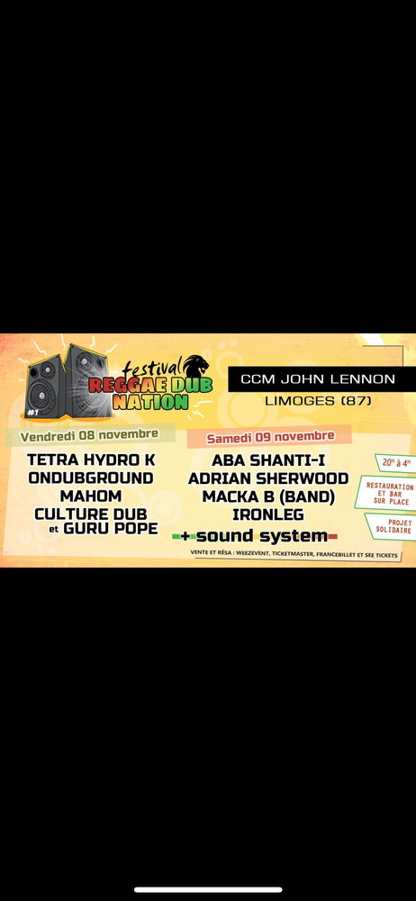 Qui va à John Lennon demain à Limoges pour la soirée dub???