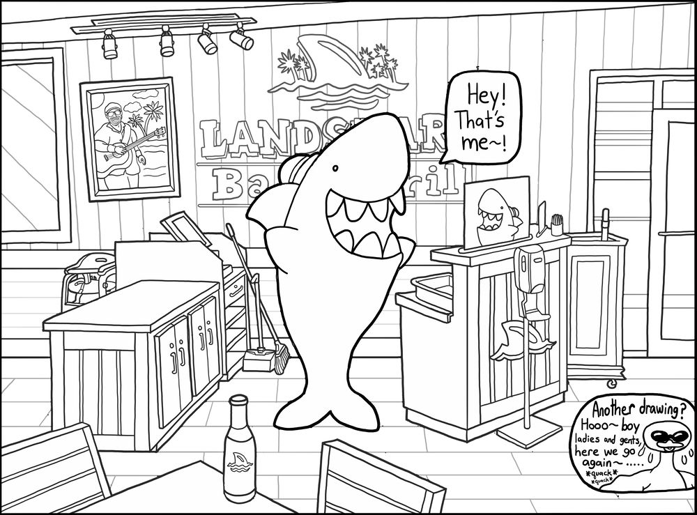 LandShark Coloring Page 1
