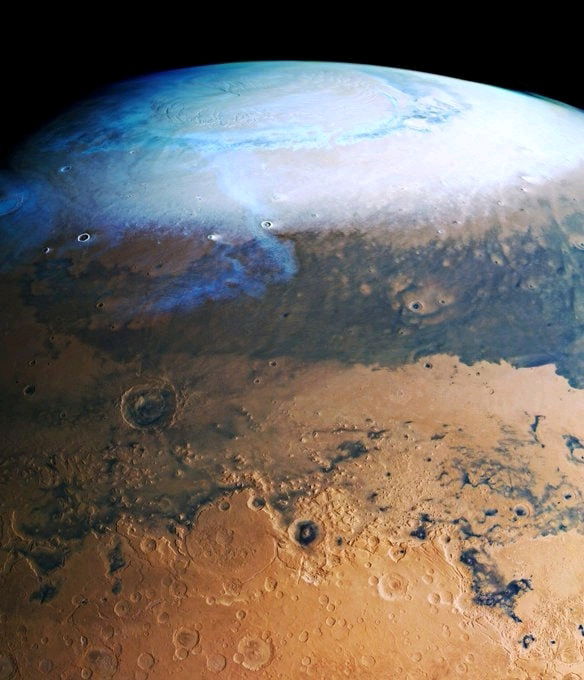 El casquete polar norte de Marte captado por la sonda Mars Express