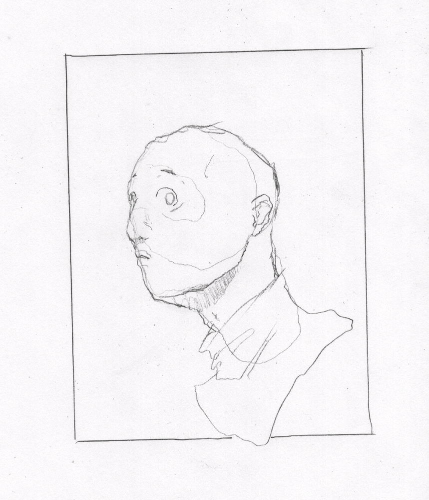 So with my left arm healing I gave my non-dominant right hand a shot and I feel for a sketch this isn't too shabby,  but it's strictly a novel deal... just till my left heals up.