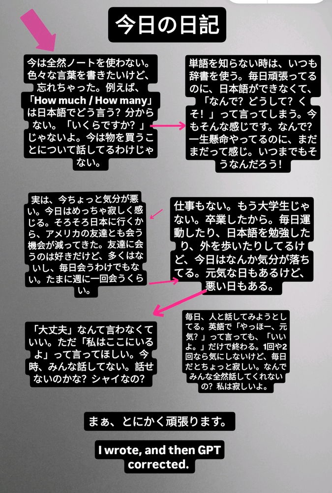 日本語の日記！