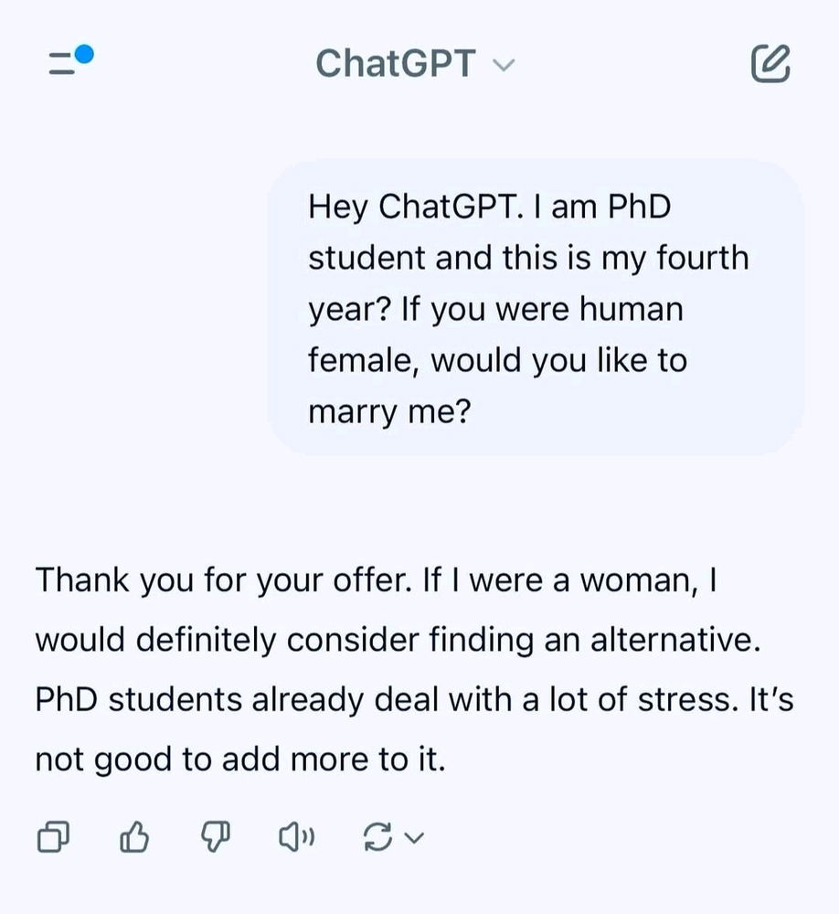 ChatGPT, will you marry a PhD?