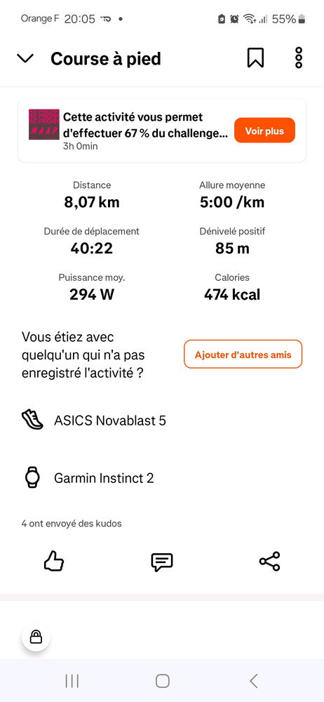 Course du soir, pour finir la journée 😉😊