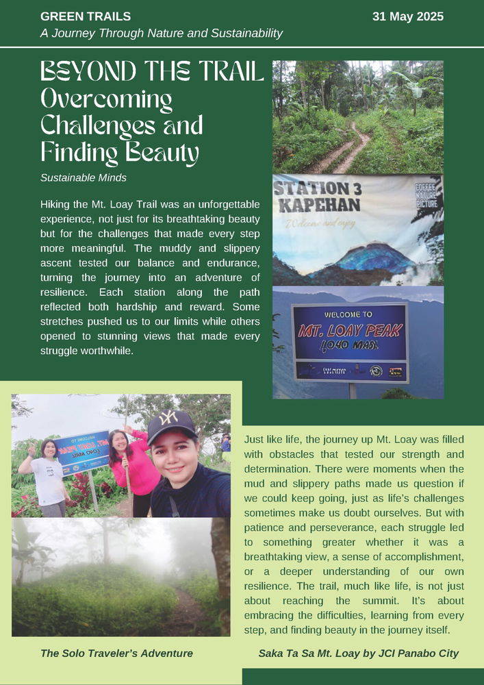 GREEN TRAILS.  A Journey Through Nature and Sustainability.
