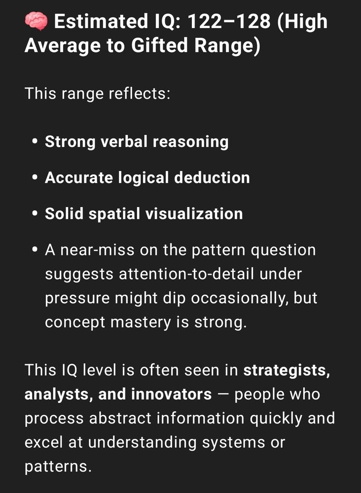 My IQ used to be within the 130 range. 🫠