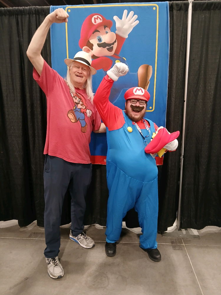 Dressed up as Mario to meet Charles