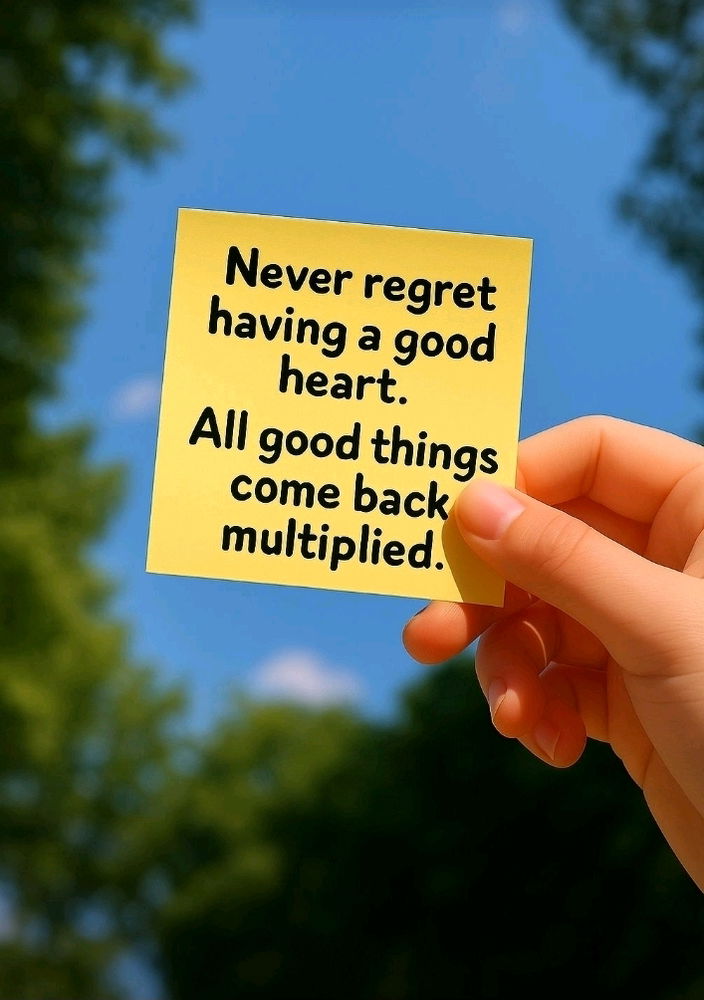 A Good Heart Always Wins 💖
Never regret being kind. 🤗