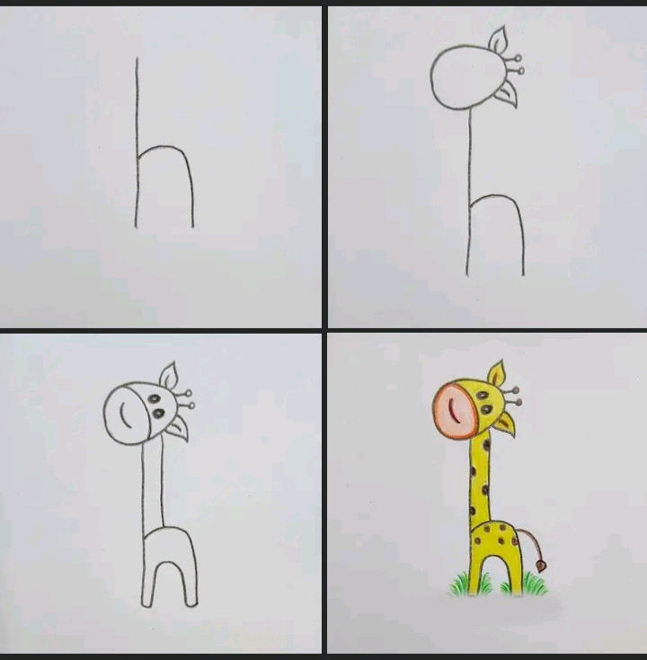Disegniamo una giraffa partendo dalla lettera "h" 🦒