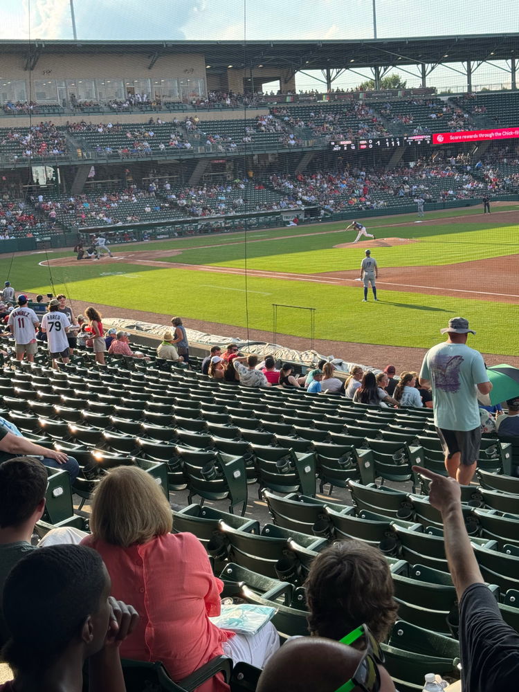 Chilling at the baseball game