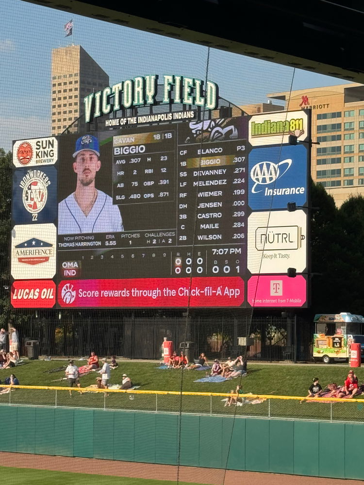 Chilling at the baseball game