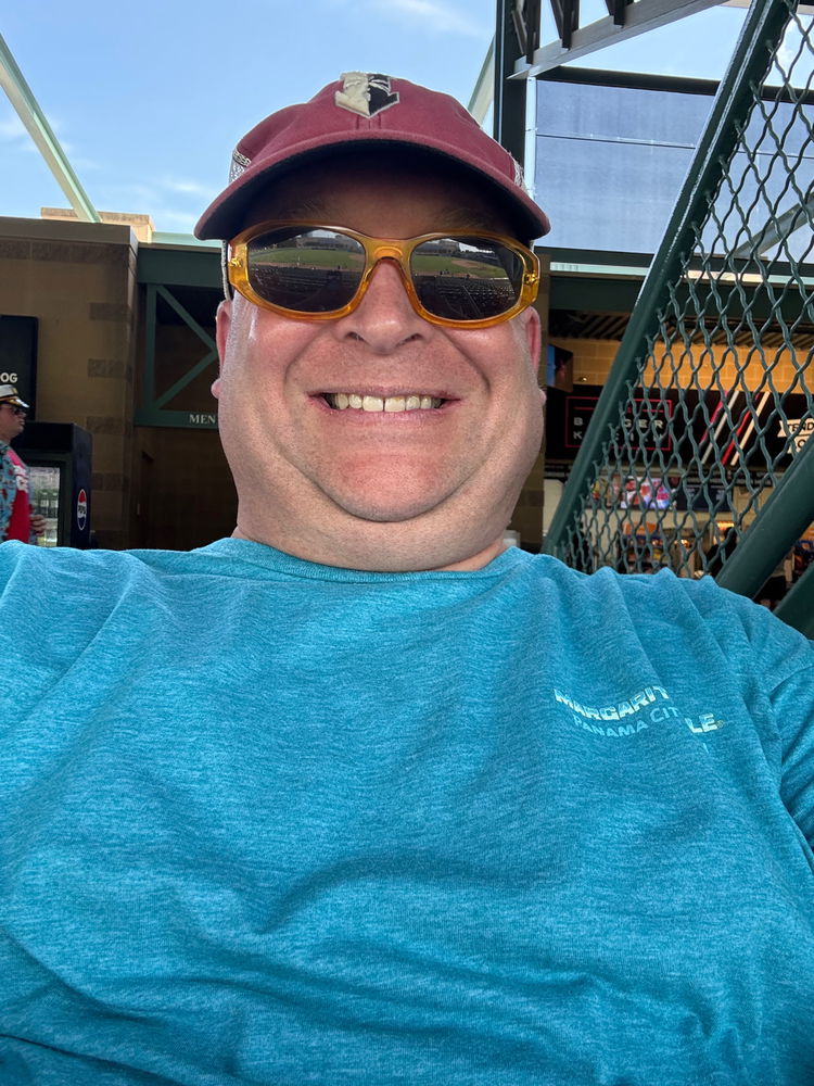 Chilling at the baseball game