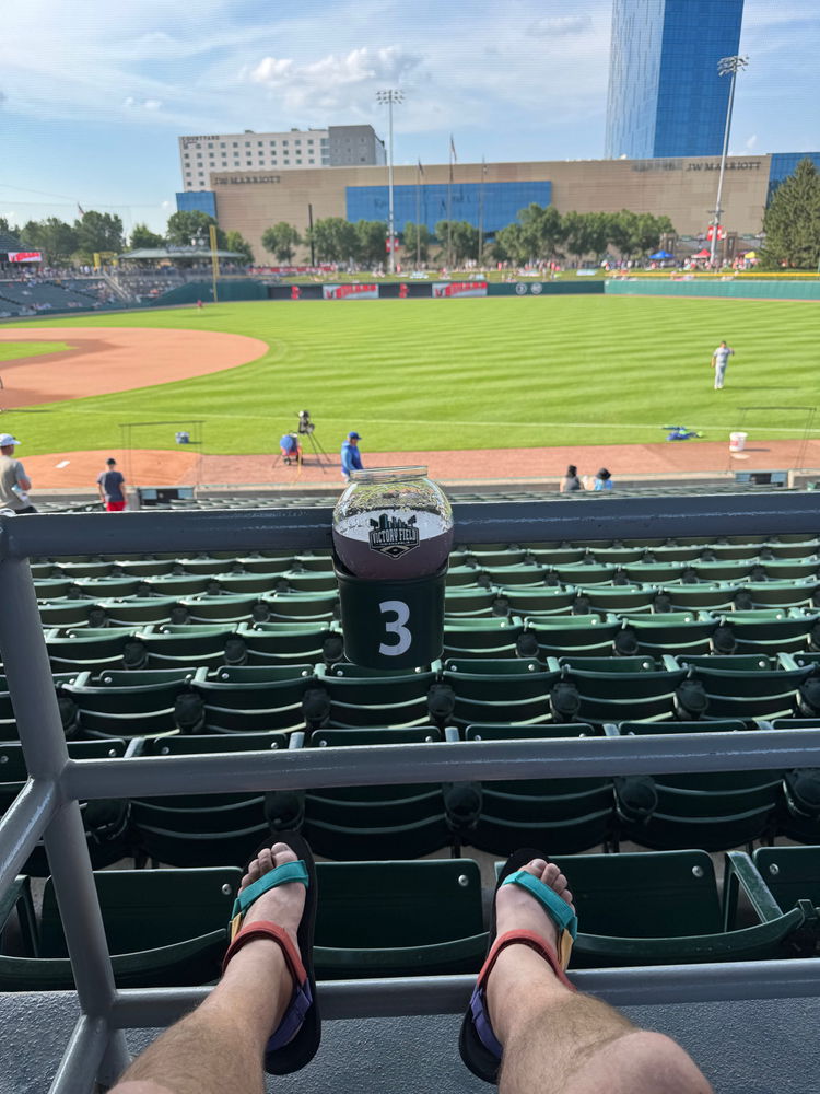 Chilling at the baseball game