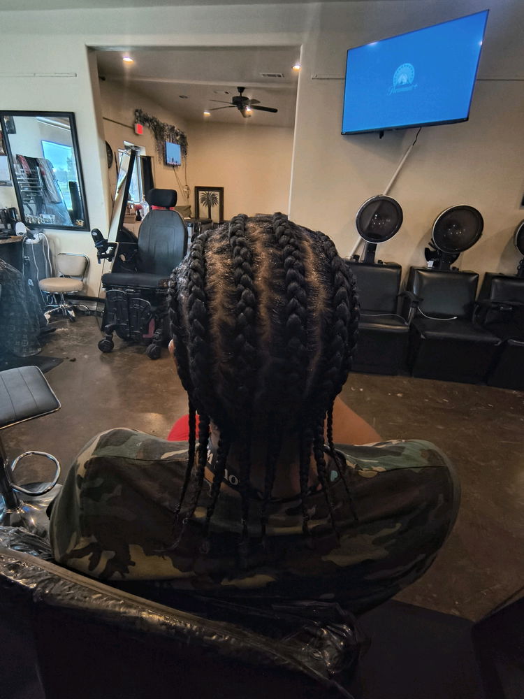 Got braids before and after , lol my hair is long