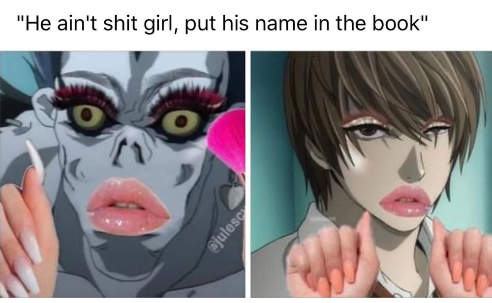🤣🤣🤣🤣 don’t mess with me I have the power of anime on my side 💀✍️📓