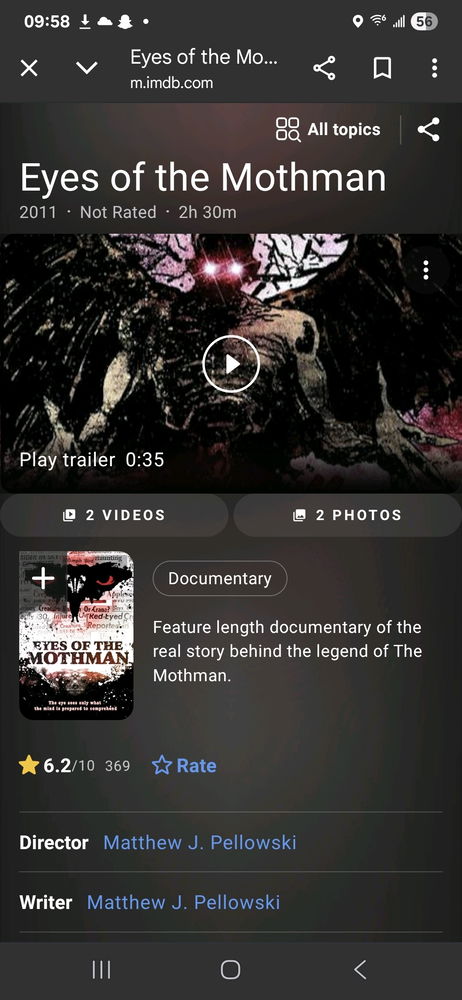 The first time I ever heard about mothman