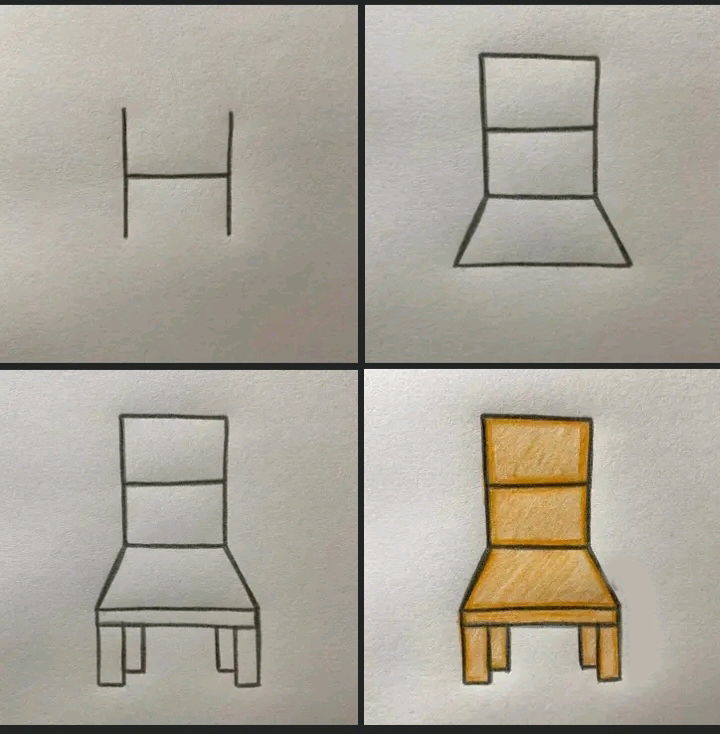 Disegniamo una sedia partendo dalla lettera "H"... 💺