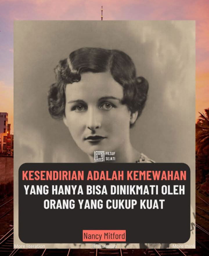 Sebagai penulis, Nancy menghargai kesendirian sebagai momen untuk berpikir dan mencipta. Kutipan ini menegaskan bahwa bisa nyaman dengan diri sendiri adalah tanda kekuatan batin.  

Di dunia yang memuja keramaian, banyak orang takut menyendiri. Padahal, dalam kesunyianlah kita sering menemukan jawab