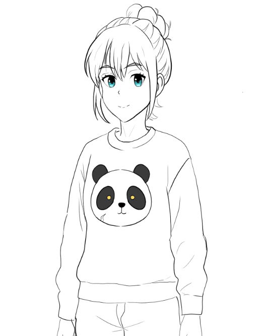 Lucy com roupa casual 
