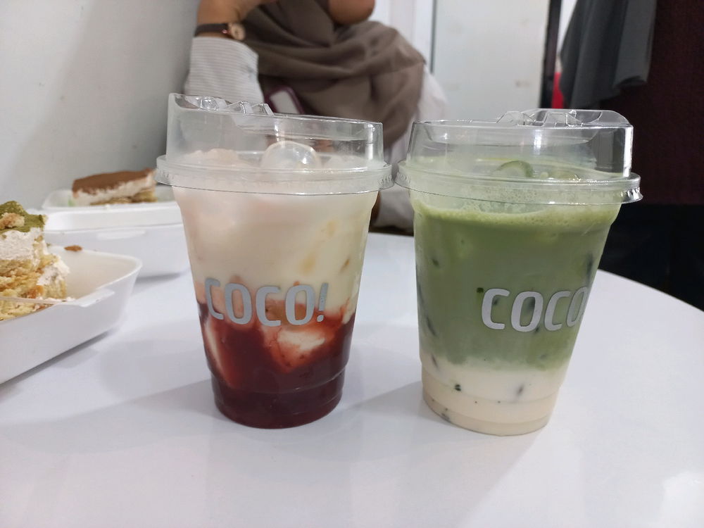 Matchamisu and matcha latte