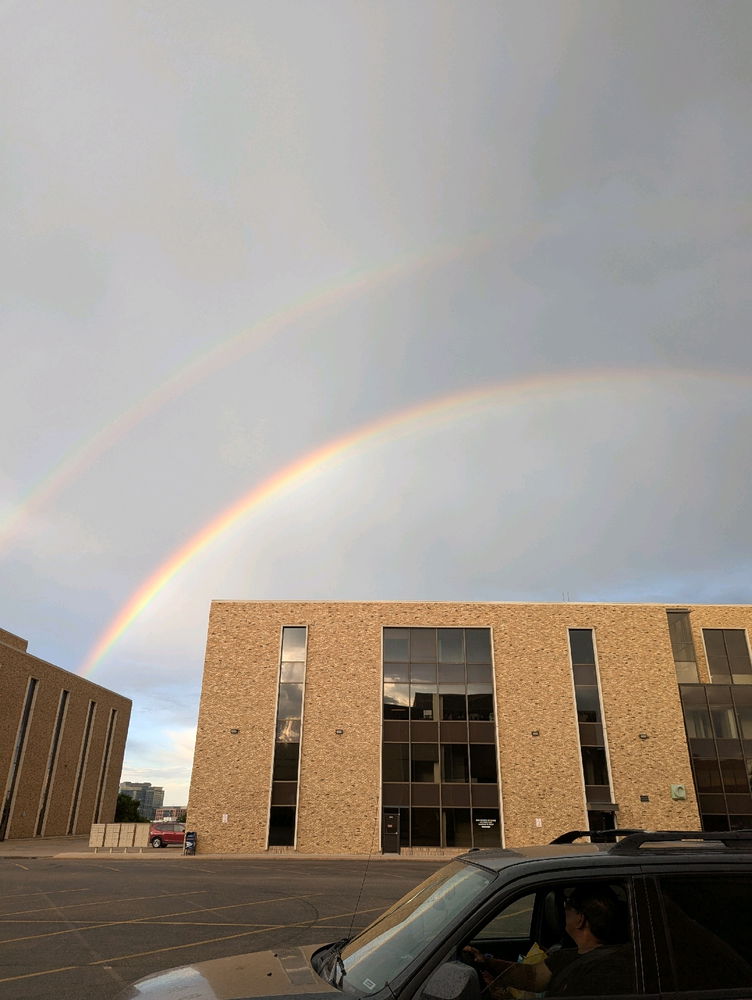 Just happened to glance up and saw a cool rainbow