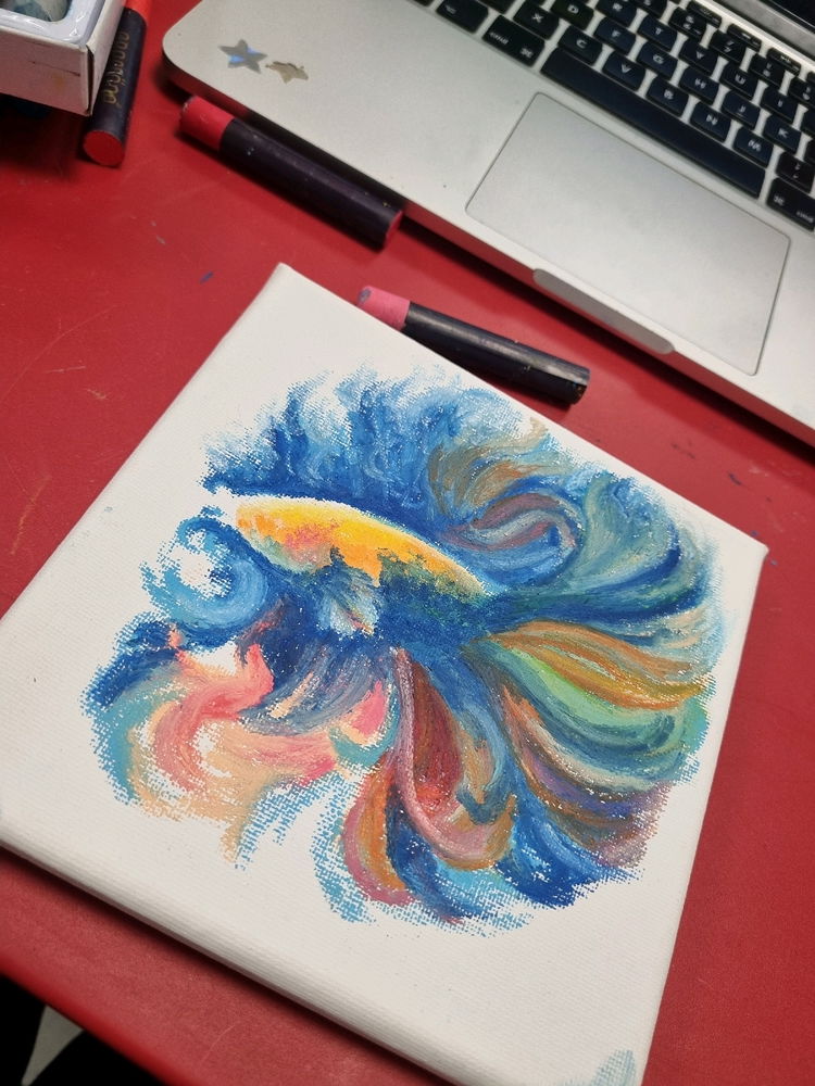 Un poco de óleo en lienzo 🫟🎨🐠